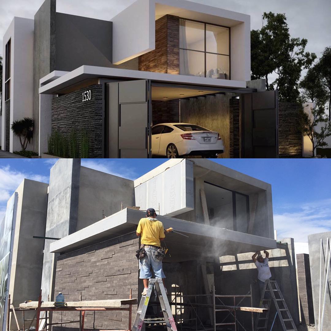 Obra en construcción arquitectura moderna